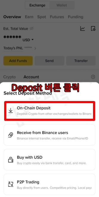 바이낸스 입금주소 확인 STEP3